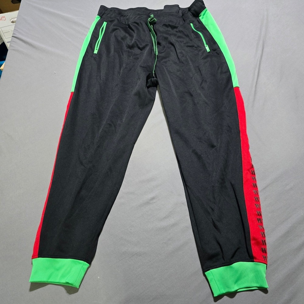 Houston White Track Pants Mens XL Black Green Red Colorblock Joggers Streetwear